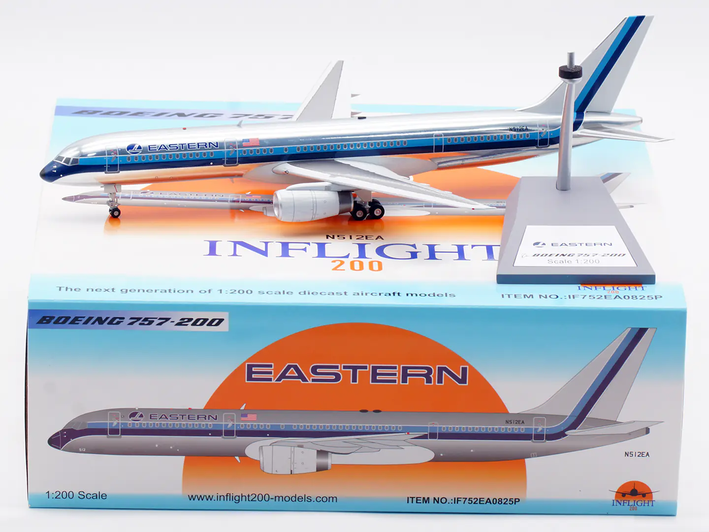 Collectible Diecast Aircraft Model Boeing B757-200 "Polished" IF752EA0825P INFLIGHT 1:200 Eastern Air Lines Reg: N512EA
