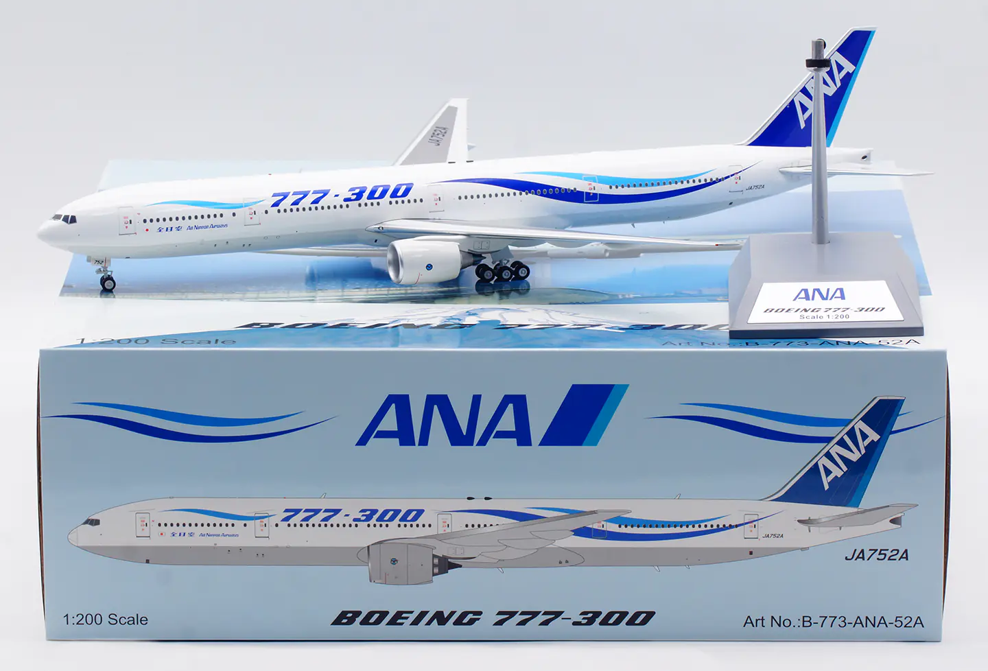 Collectible Diecast Aircraft Model Boeing B777-300 B-773-ANA-52A B-Models 1:200 ANA All Nippon Airways Reg: JA752A