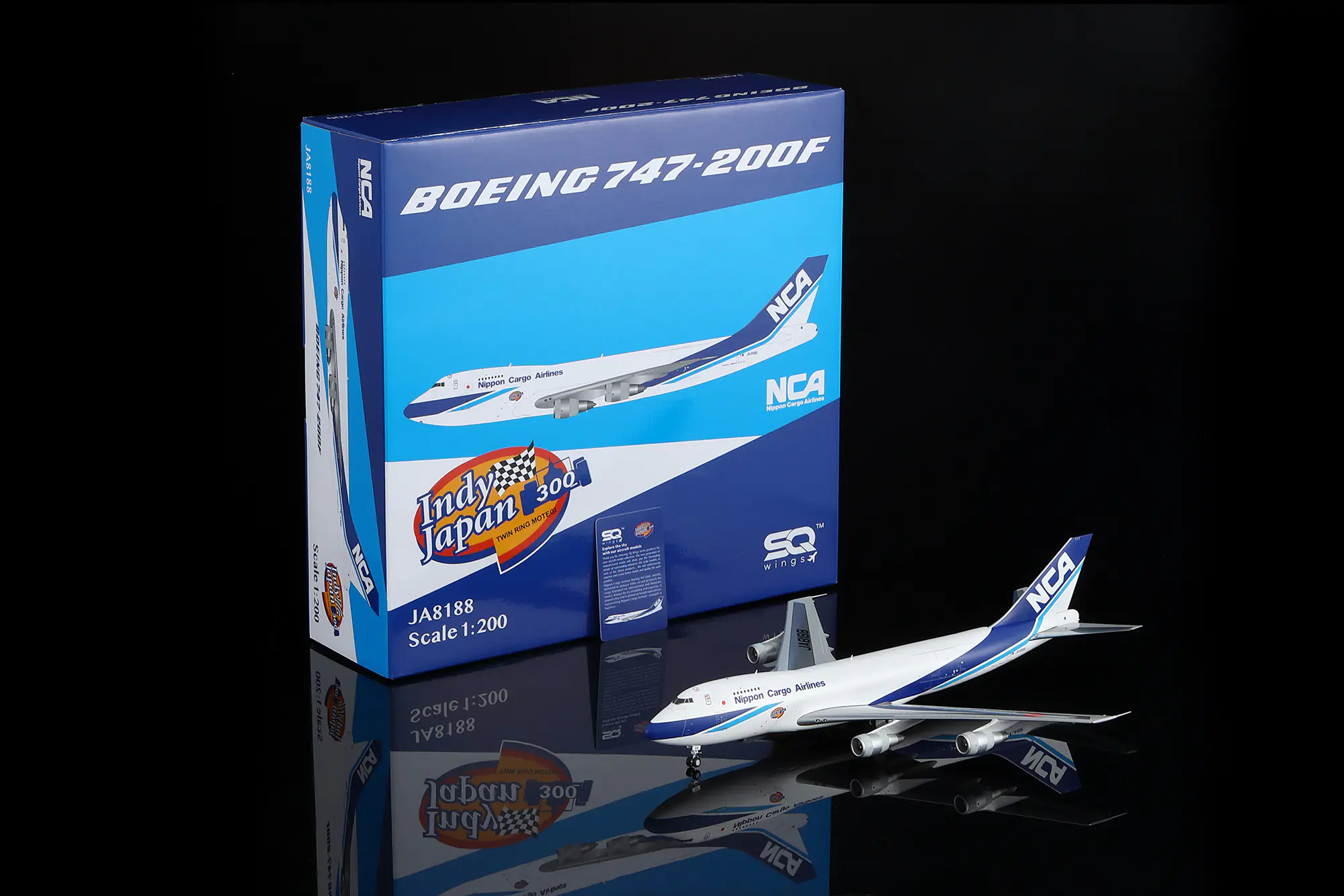 Collectible Diecast Aircraft Model Boeing B747-200F L2189 SQ Wings 1:200  Nippon Cargo Airlines Reg: JA8188