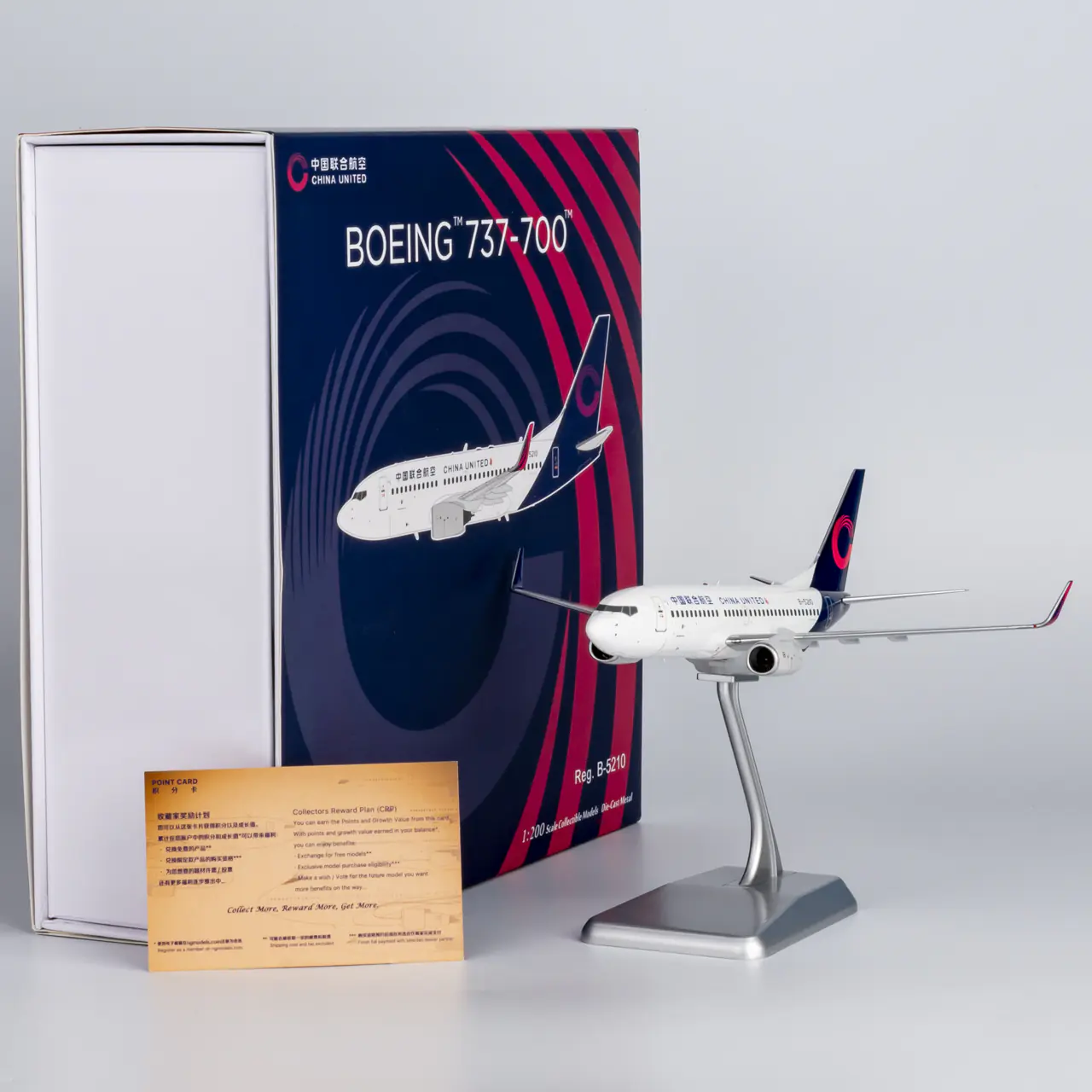 Collectible Diecast Aircraft Model Boeing B737-700 05010 NG Models 1:200 China United Airlines Reg: B-5210
