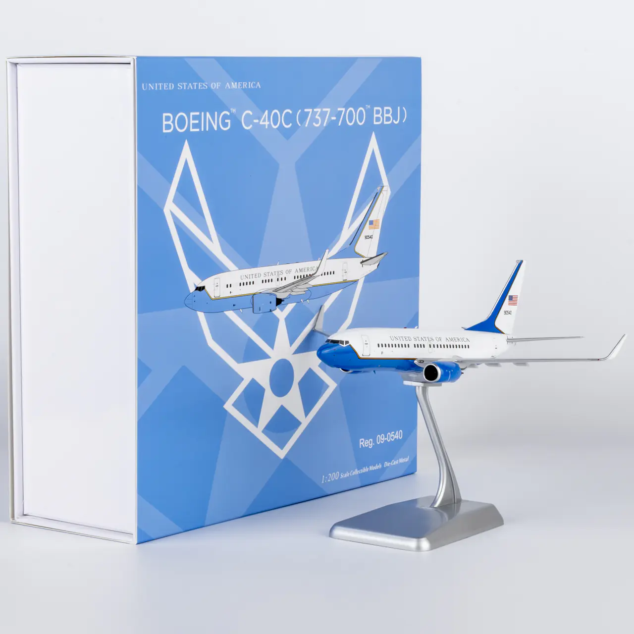 Collectible Diecast Aircraft Model Boeing C-40C (737-700 BBJ) 05017 NG Models 1:200 USA - Air Force Reg: 09-0540