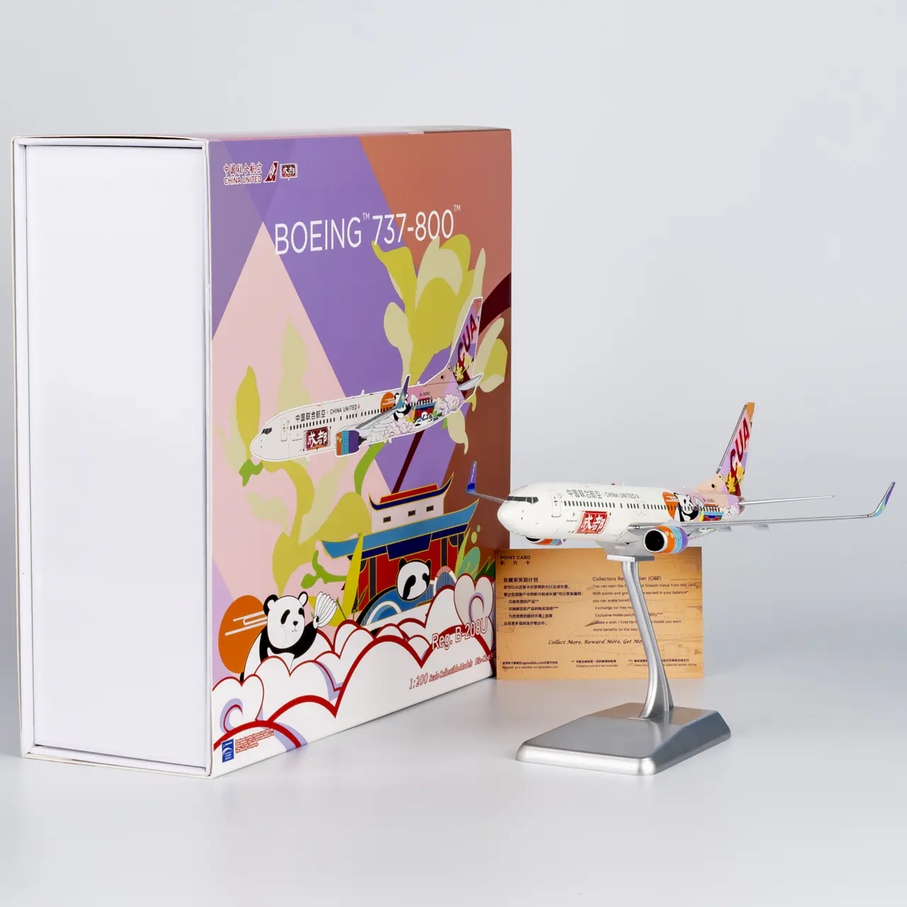 Collectible Diecast Aircraft Model Boeing B737-800 08007 NG Models 1:200 China United Airlines Reg: B-208U