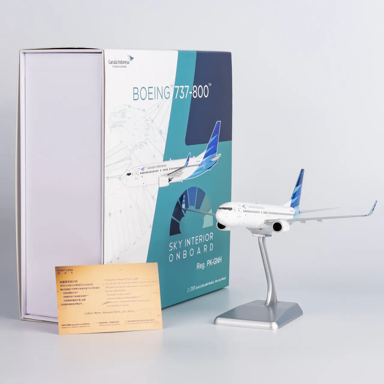 Collectible Diecast Aircraft Model Boeing B737-800 08022 NG Models 1:200 Garuda Indonesia Reg: PK-GNH