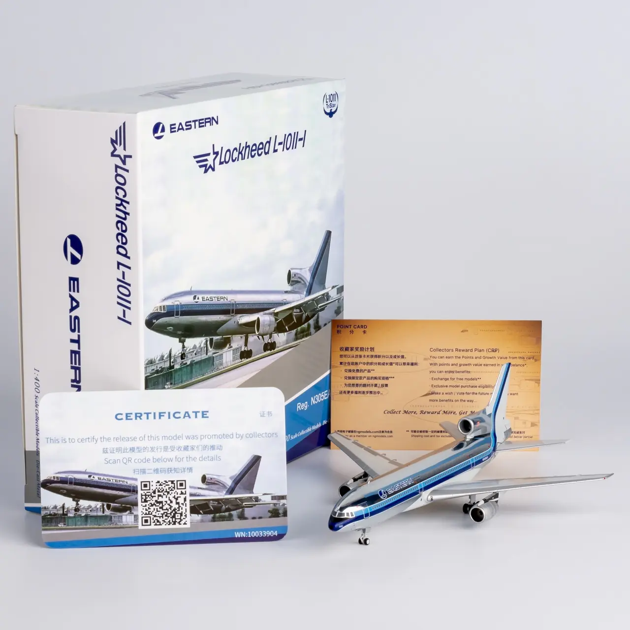 Collectible Diecast Aircraft Model Lockheed L-1011 10011 NG Models 1:400 Eastern Air Lines Reg: N305EA