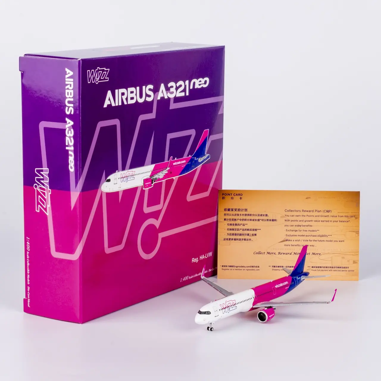 Collectible Diecast Aircraft Model Airbus A321neo 13115 NG Models 1:400 Wizz Air Reg: HA-LVW