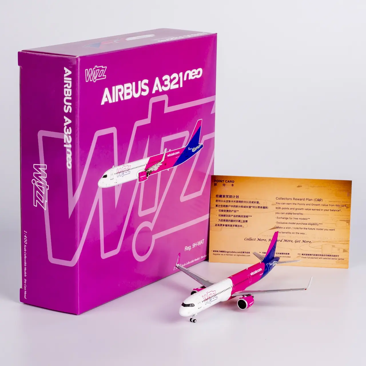 Collectible Diecast Aircraft Model Airbus A321neo 13116 NG Models 1:400 Wizz Air Malta Reg: 9H-WAT