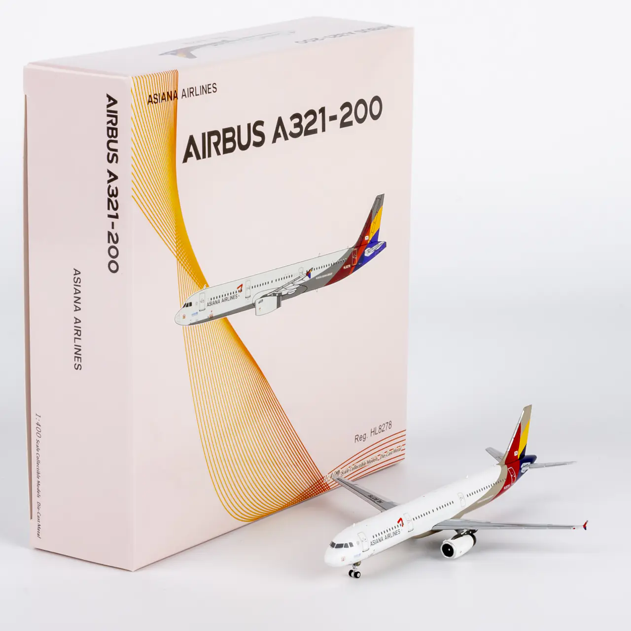 Collectible Diecast Aircraft Model Airbus A321-200 13124 NG Models 1:400 Asiana Airlines Reg: HL8278