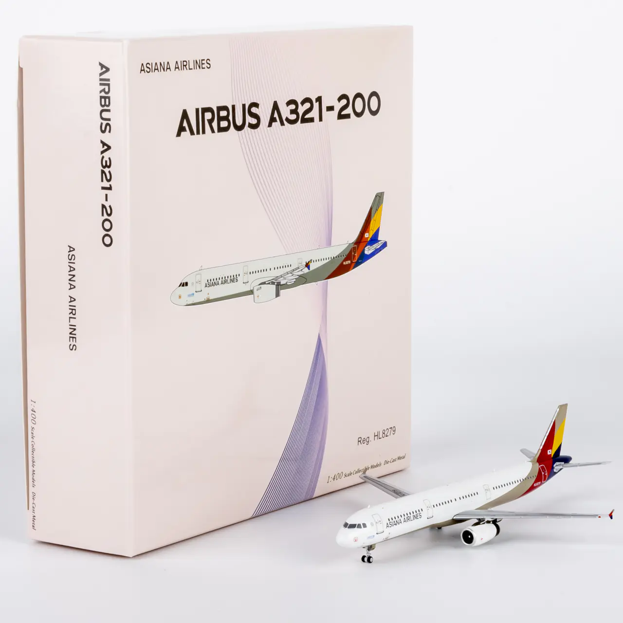 Collectible Diecast Aircraft Model Airbus A321-200 13125 NG Models 1:400 Asiana Airlines Reg: HL8279