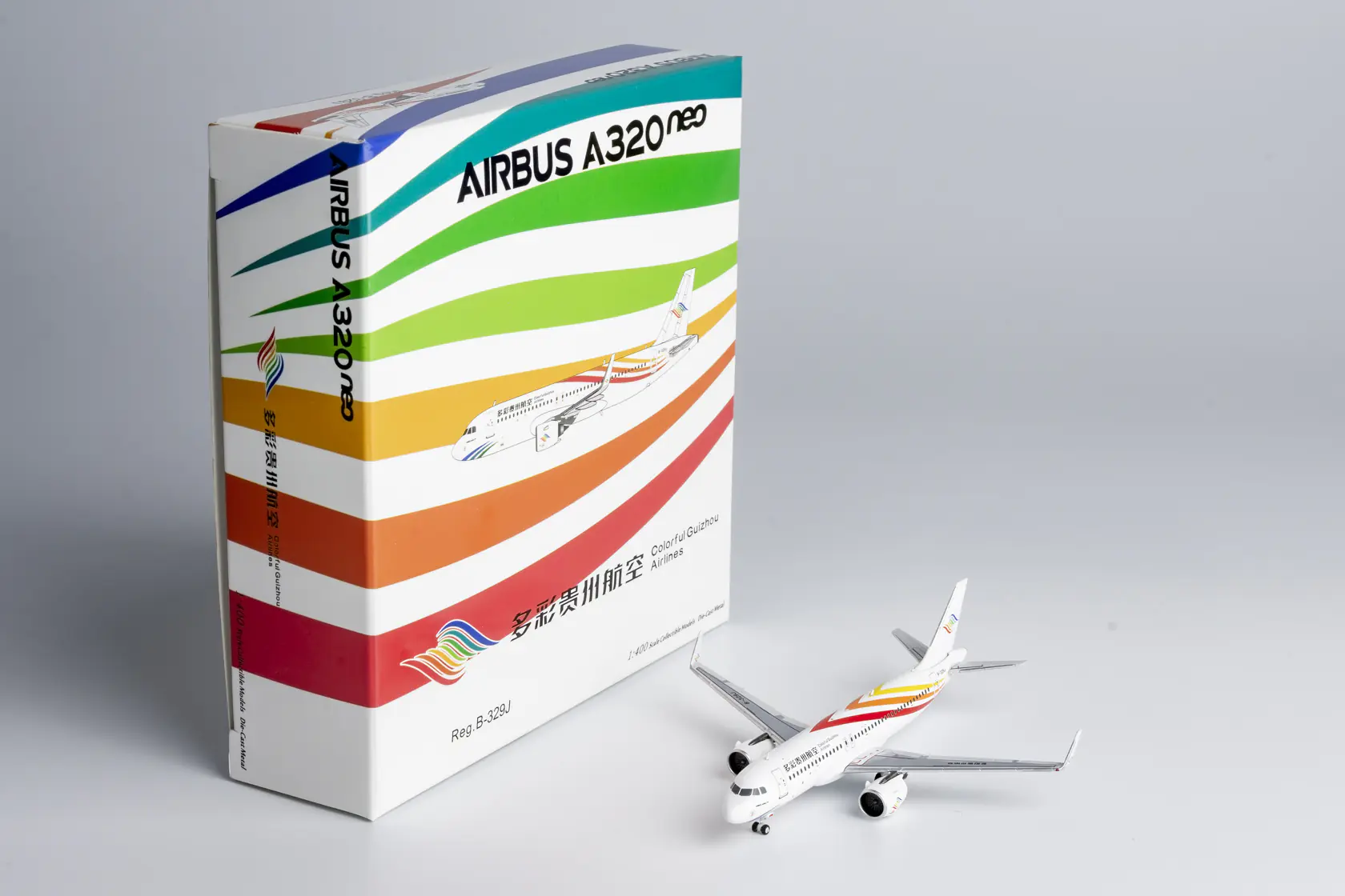 Collectible Diecast Aircraft Model Airbus A320neo 15049 NG Models 1:400 Colorful Guizhou Airlines Reg: B-329J
