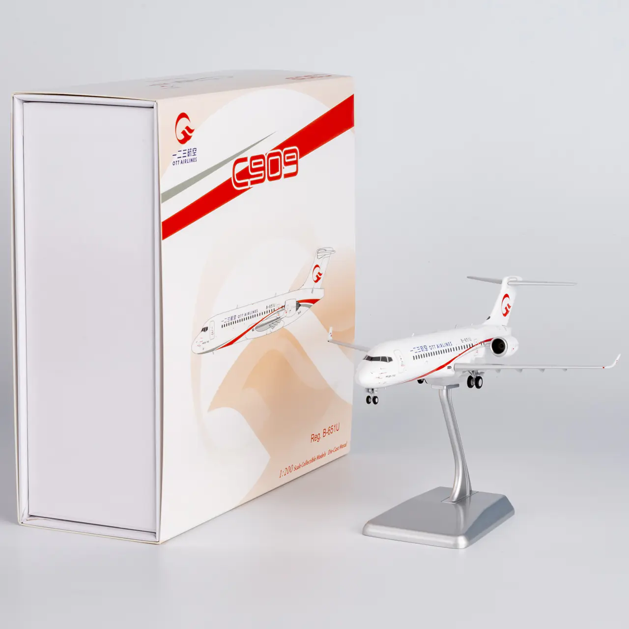 Collectible Diecast Aircraft Model COMAC C909(ARJ21-700) 20129 NG Models 1:200 OTT Airlines Reg: B-651U