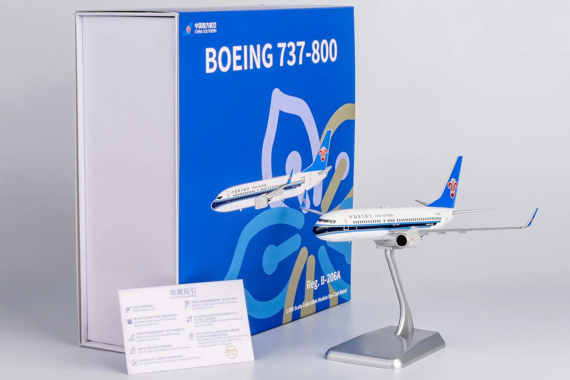 Collectible Diecast Aircraft Model Boeing B737-800 24037 NG Models 1:200 China Southern Airlines Reg: B-206A