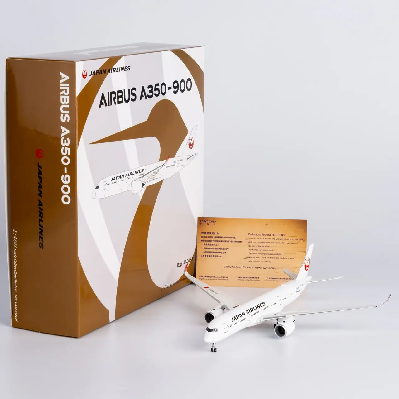 Collectible Diecast Aircraft Model Airbus A350-900 39091 NG Models 1:400 Japan Airlines JAL Reg: JA06XJ