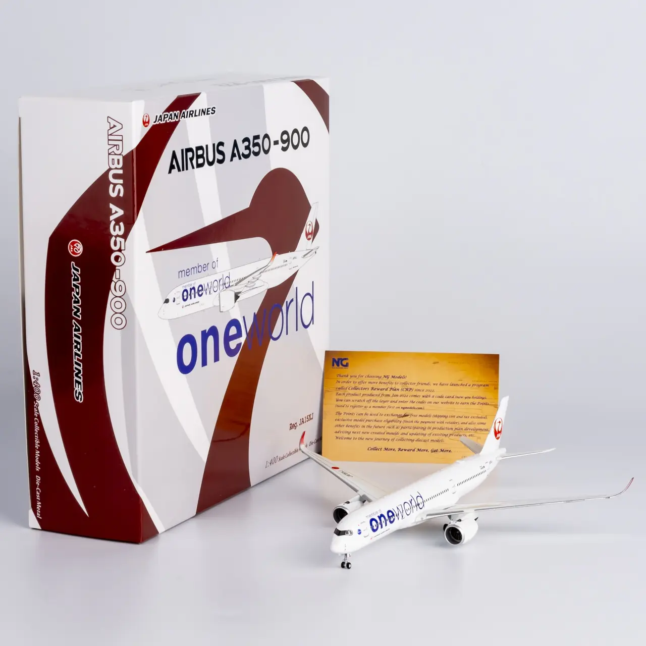 Collectible Diecast Aircraft Model Airbus A350-900 39093 NG Models 1:400 Japan Airlines JAL Reg: JA15XJ