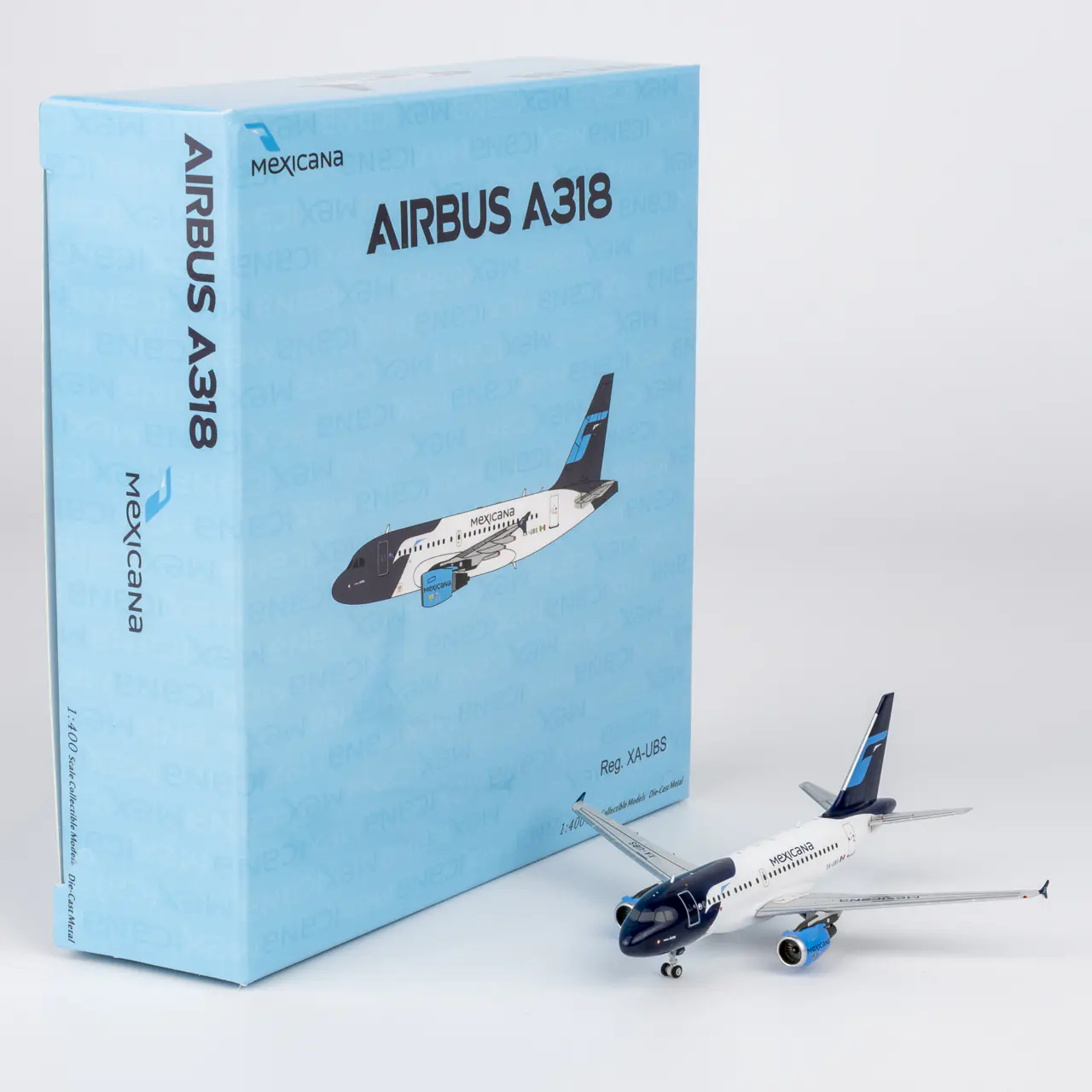 Collectible Diecast Aircraft Model Airbus A318-100 48028 NG Models 1:400 Mexicana Reg: XA-UBS