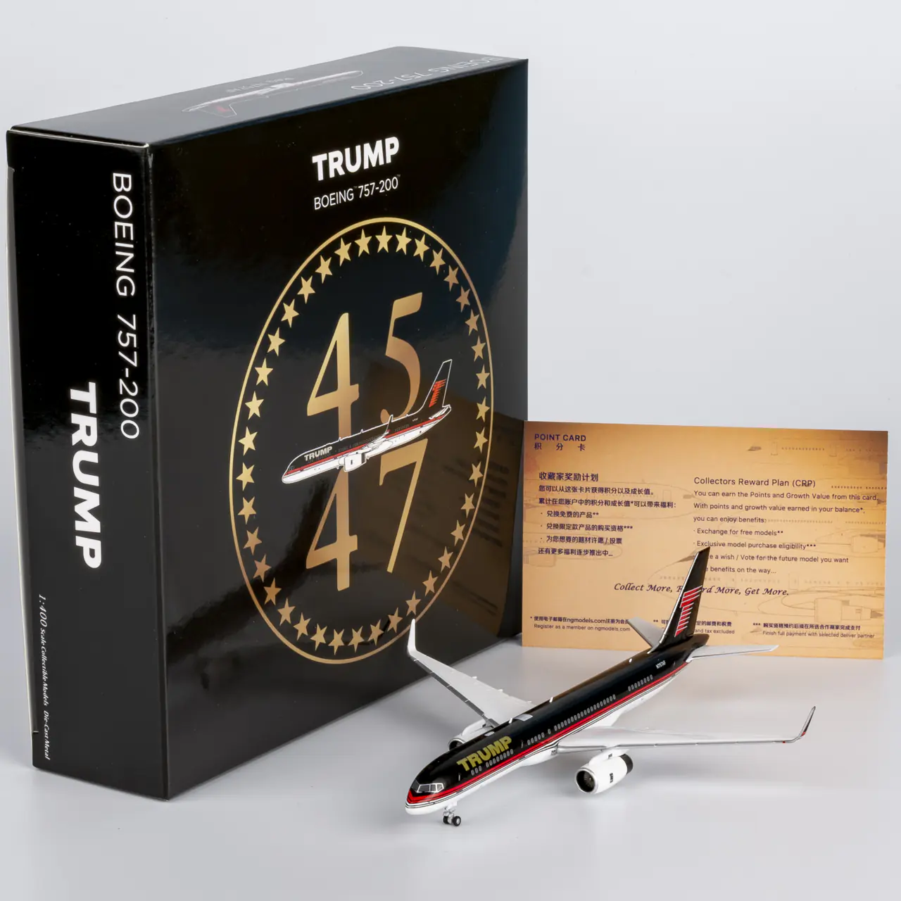 Collectible Diecast Aircraft Model Boeing B757-200 53209 NG Model 1:400 The Trump Organization Reg: D-ABNF