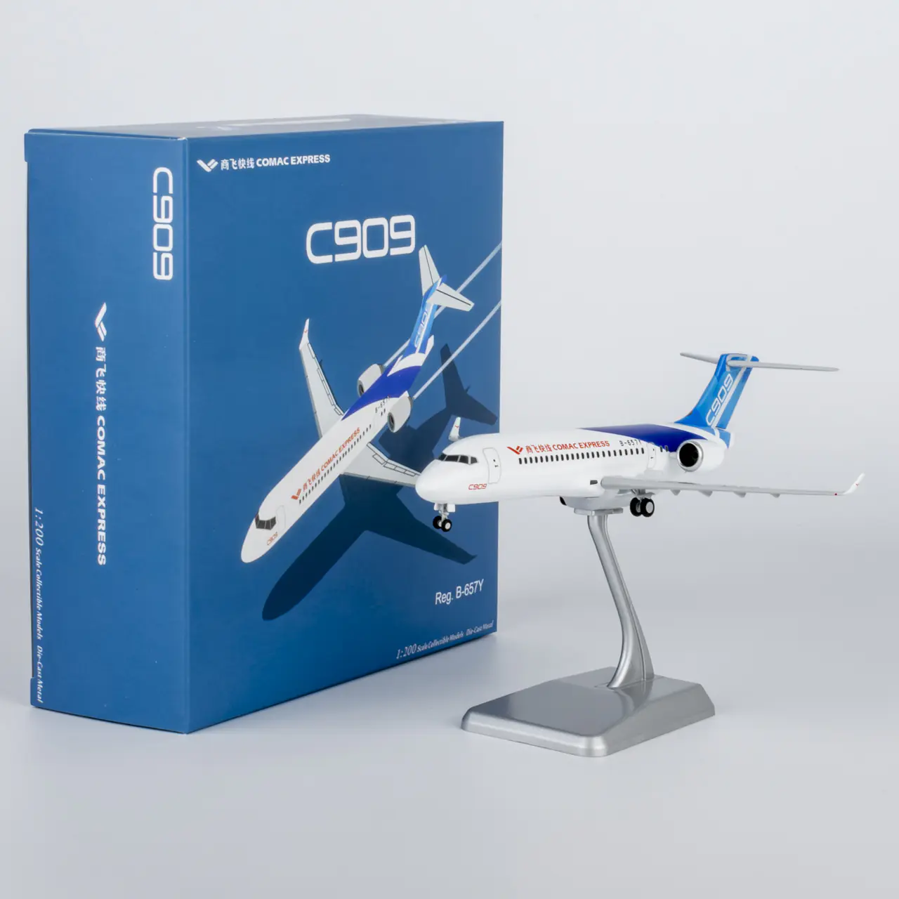 Collectible Diecast Aircraft Model COMAC Express C909 (ARJ21-700) CES040 [LITE] NG Models 1:200 "House Color" Reg: B-657Y