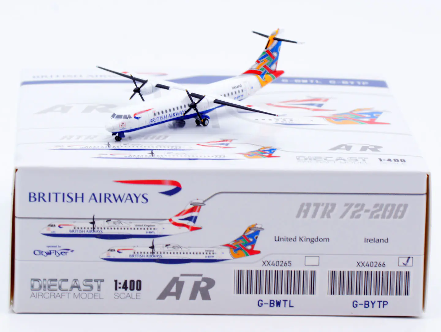Collectible Diecast Aircraft Model ATR72-200 XX40266 JC Wings 1:400 British Airways Reg: G-BYTP