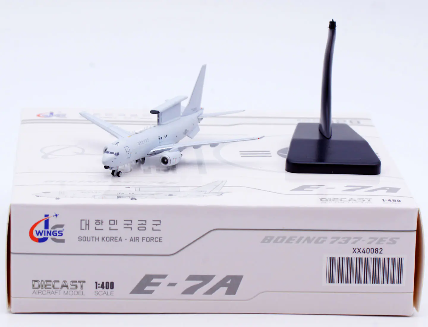 Collectible Diecast Aircraft Model Boeing 737-8ES E-7A XX40082 JC Wings 1:400 South Korea Air Force Reg: 65-328