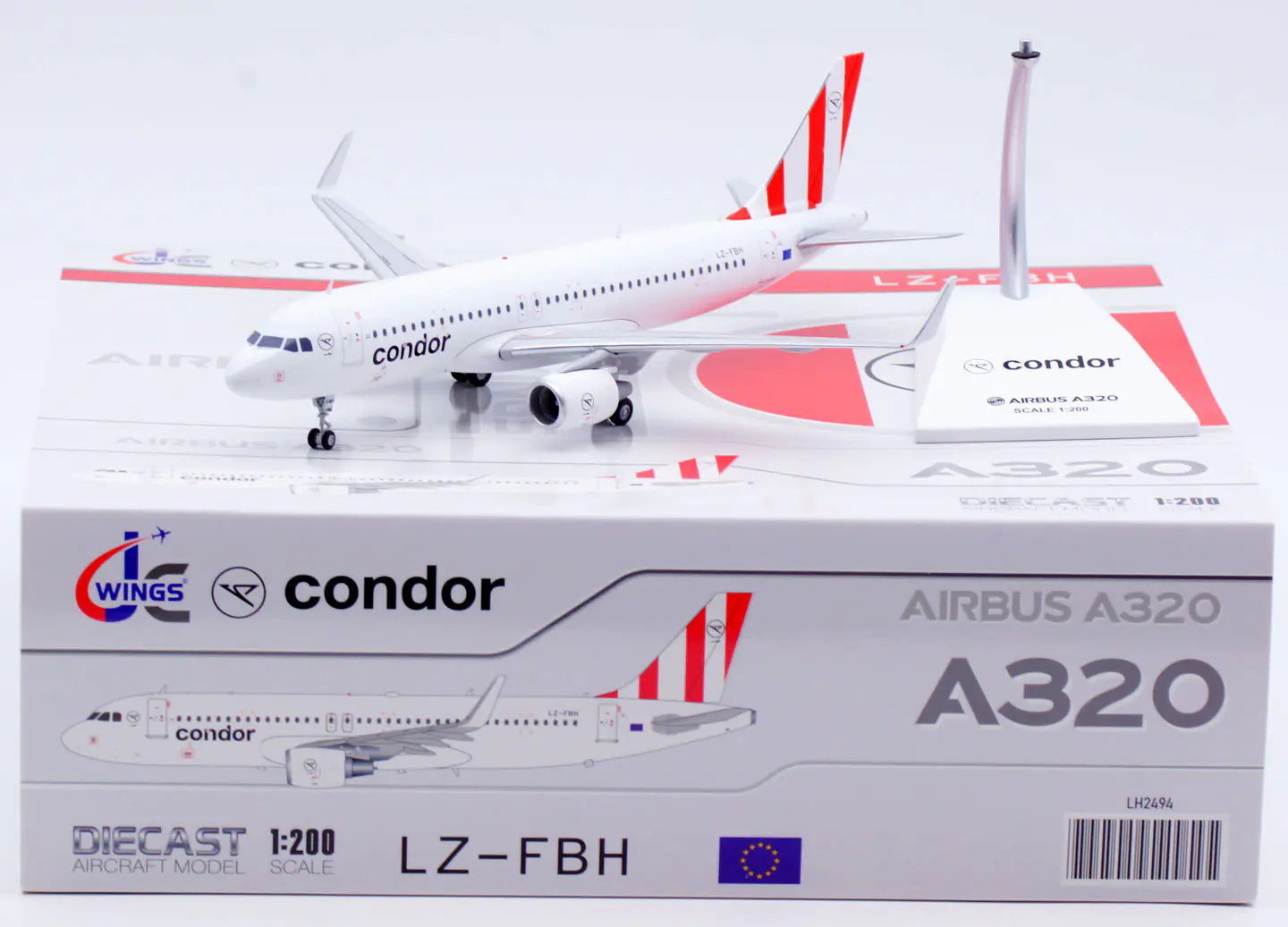 Collectible Diecast Aircraft Model Airbus A320 LH2494 JC Wings 1:200 Condor Airlines Reg: LZ-FBH