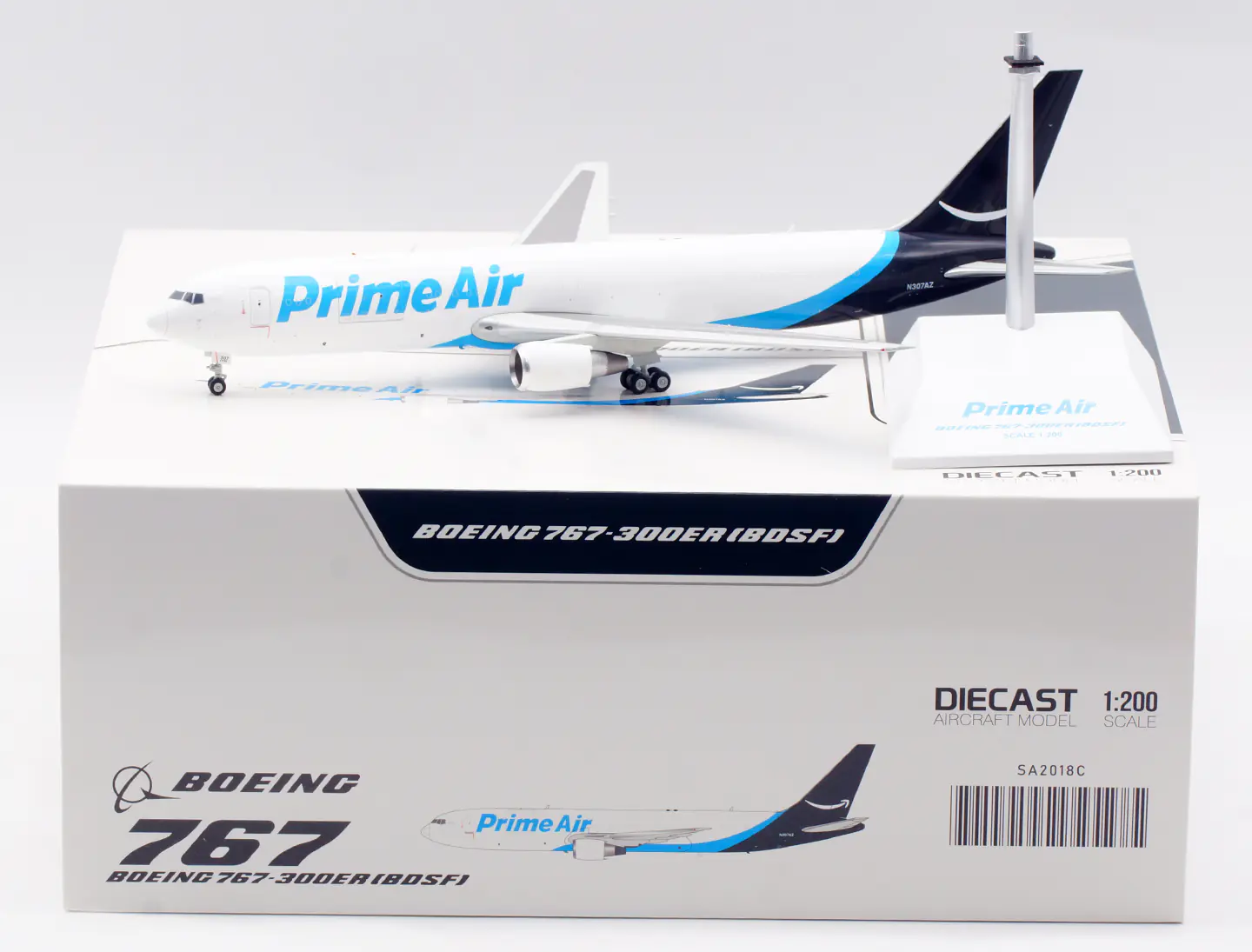 Collectible Diecast Aircraft Model Boeing B767-300ER(BDSF) SA2018C JC Wings 1:200 Prime Air Reg: N307AZ  [Interactive series]