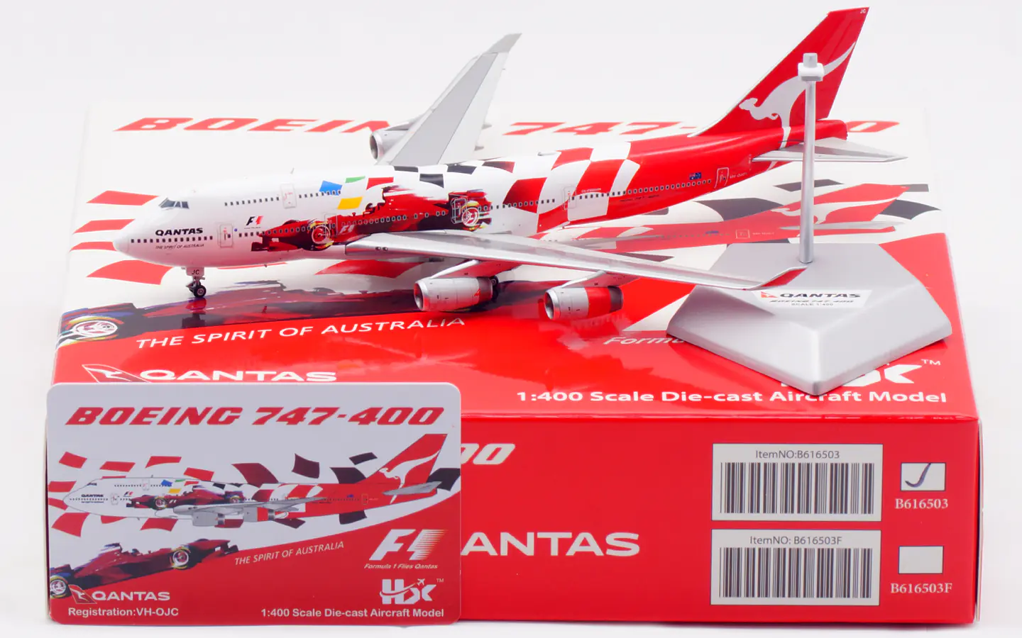 Collectible Diecast Aircraft Model Boeing B747-400 B616503 HX Models 1:400 Qantas Airways Reg: VH-OJC