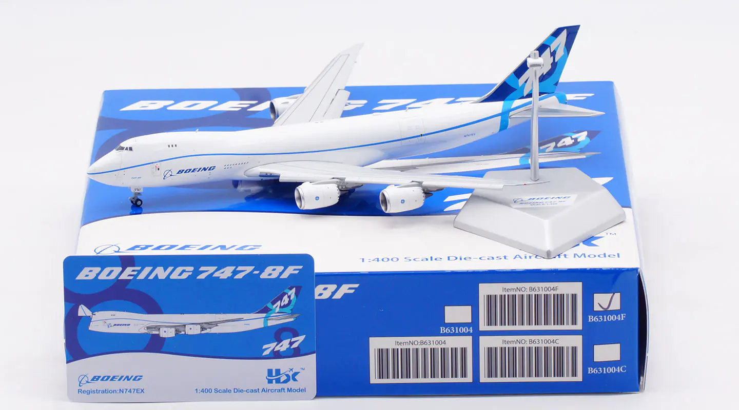 Collectible Diecast Aircraft Model  Boeing B747-8F B631004F HX Models "House Color" N747EX Flaps Down
