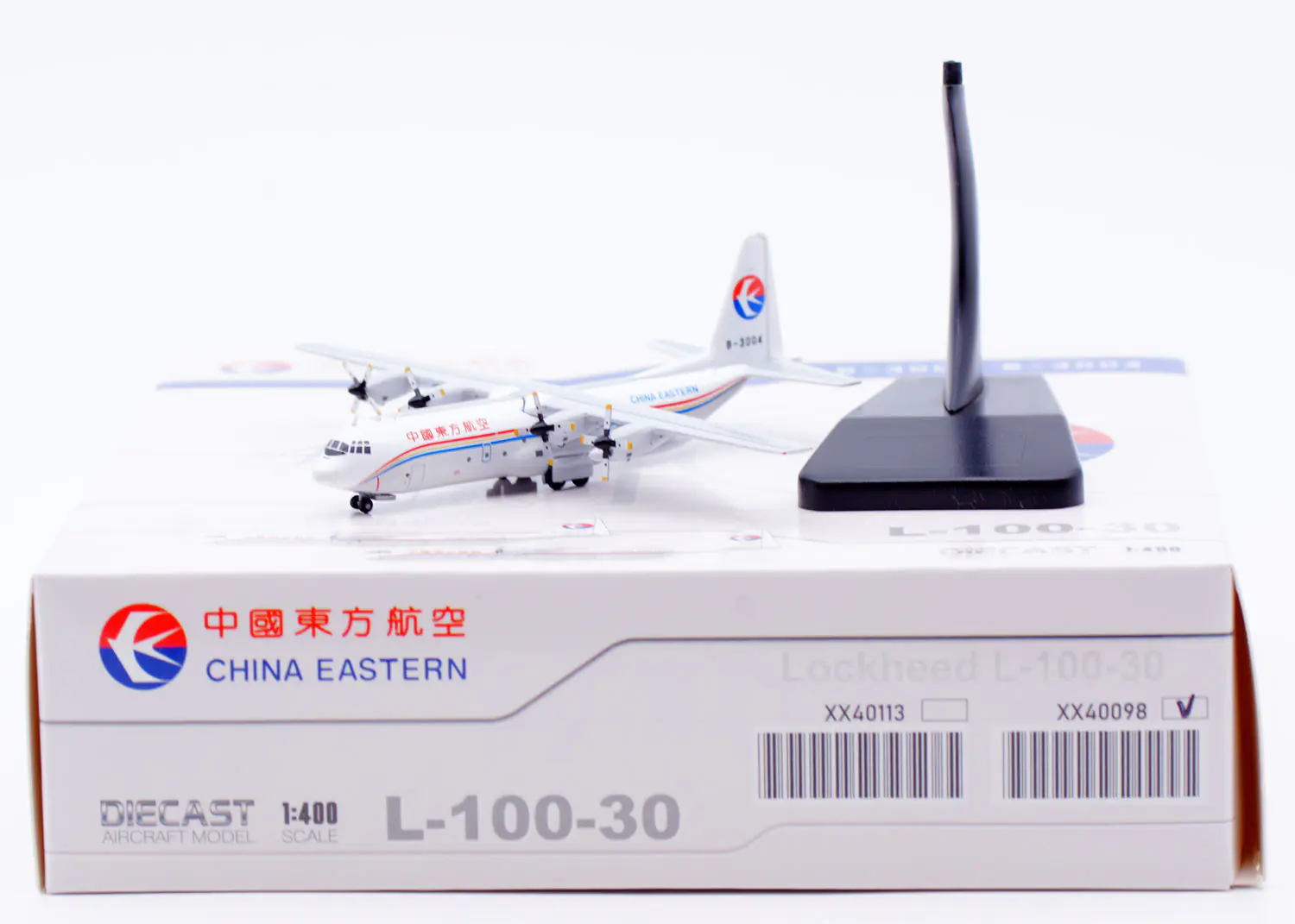 Collectible Diecast Aircraft Model Lockheed L-100-30 XX40098 JC Wings 1:400 China Eastern Reg: B-3004