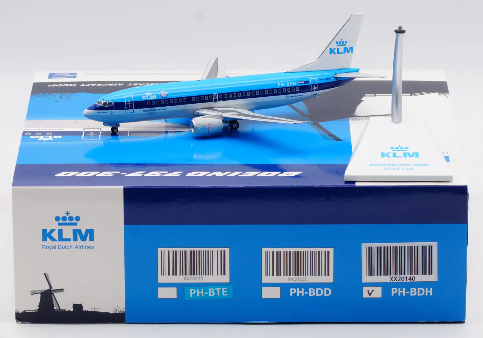 Collectible Diecast Aircraft Model Boeing B737-300 XX20140 JC Wings 1:200 KLM Royal Dutch Airlines Reg: PH-BDH