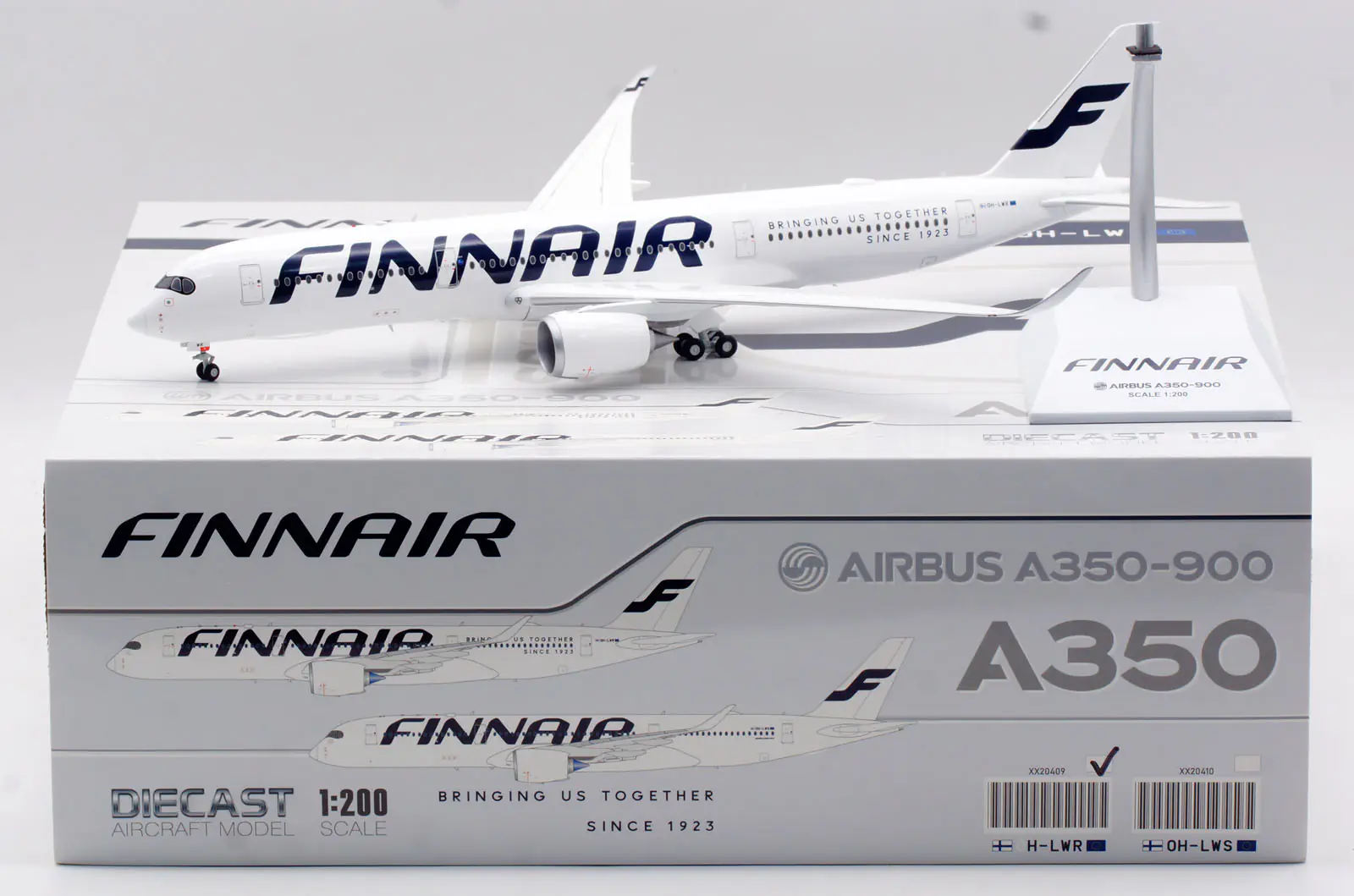 Collectible Diecast Aircraft Model Airbus A350-900XWB XX20409 JC Wings 1:200 Finnair Reg: OH-LWR