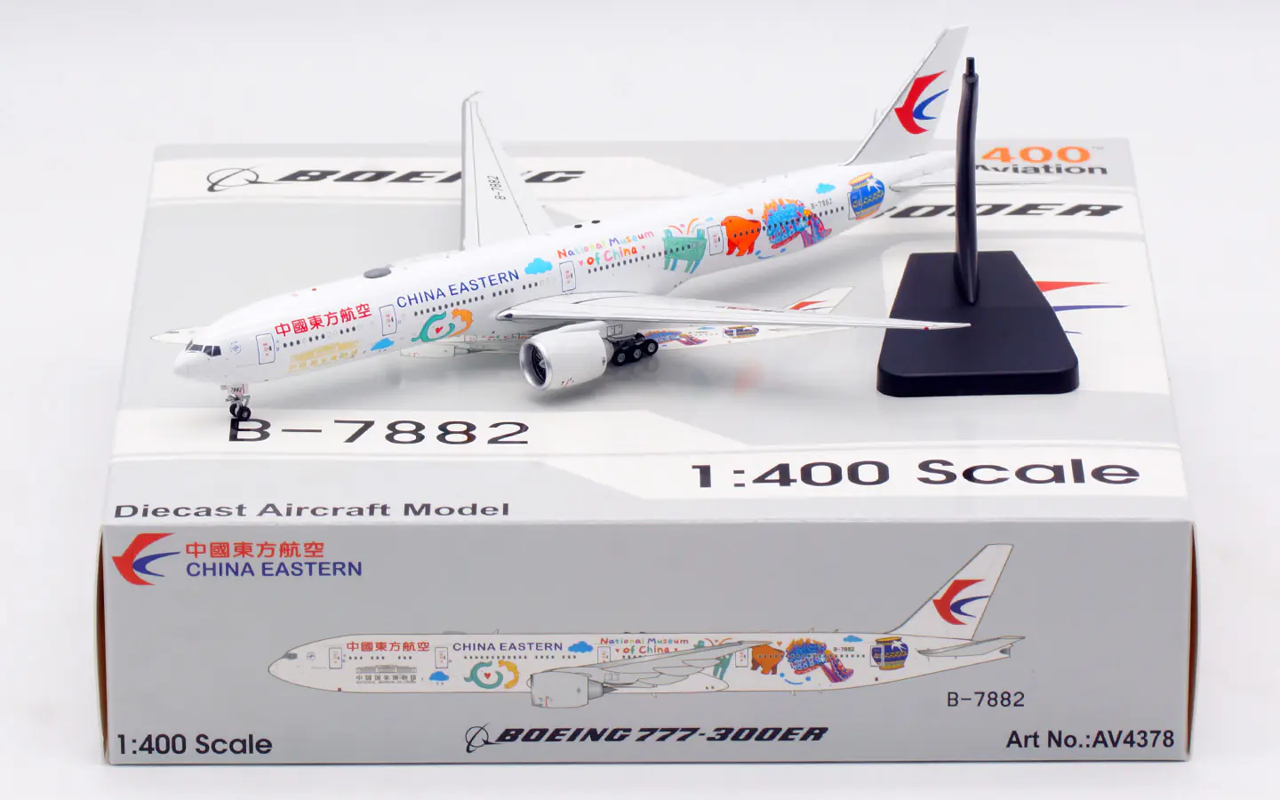 Collectible Diecast Aircraft Model Boeing B777-300ER AV4378 Aviation 1:400 China Eastern Airlines Reg: B-7882