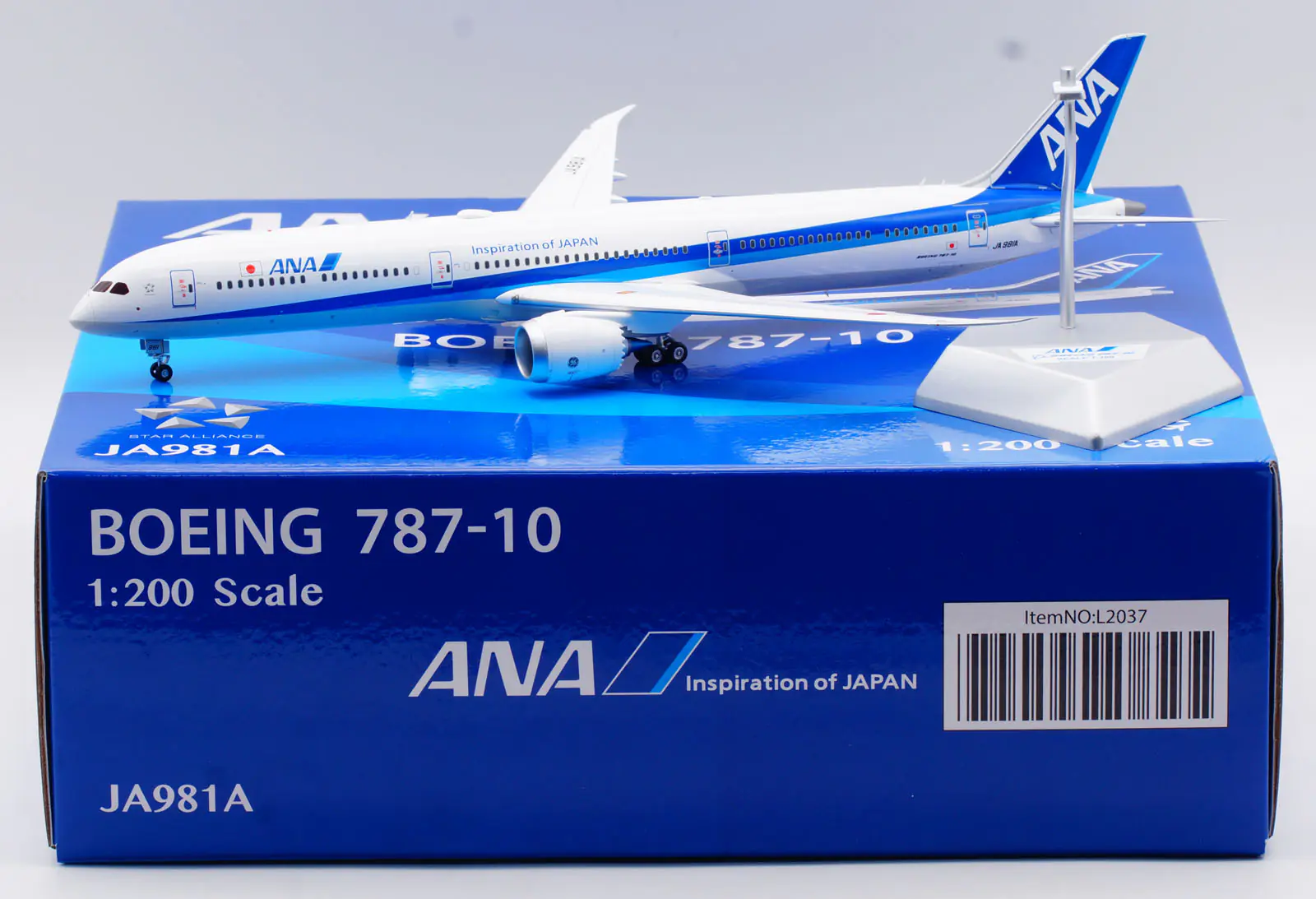 Collectible Diecast Aircraft Model Boeing B787-10 L2037 SQ Wings 1:200 All Nippon Airways ANA Reg: JA981A
