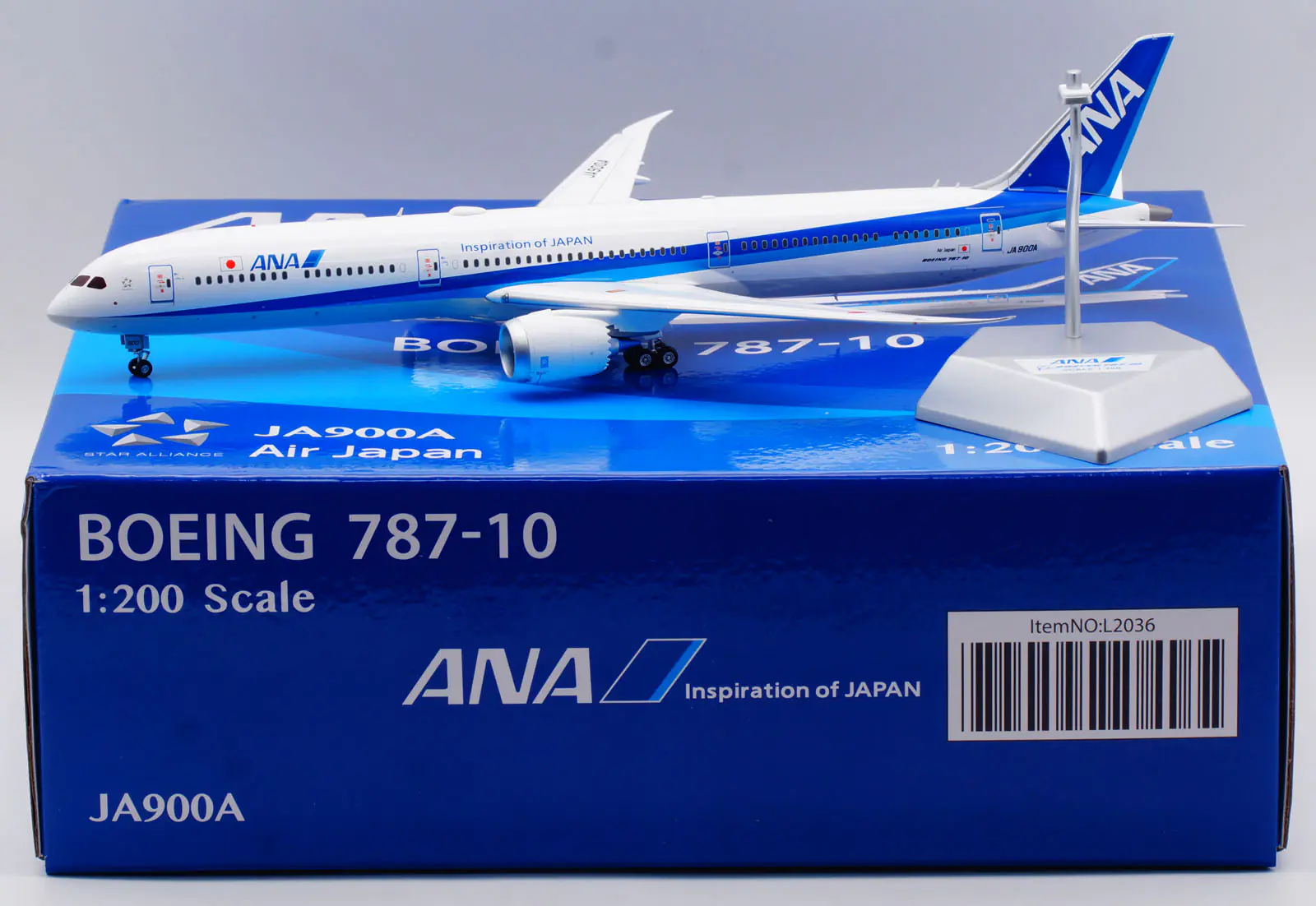 Collectible Diecast Aircraft Model Boeing B787-10 L2036 SQ Wings 1:200All Nippon Airways ANA Reg: JA900A
