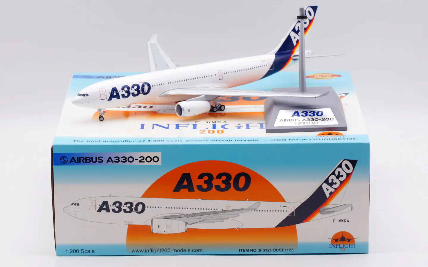 Collectible Diecast Aircraft Model Airbus A330-200 IF332HOUSE1125 INFLIGHT 1:200 "House Color" Reg: F-WWKA