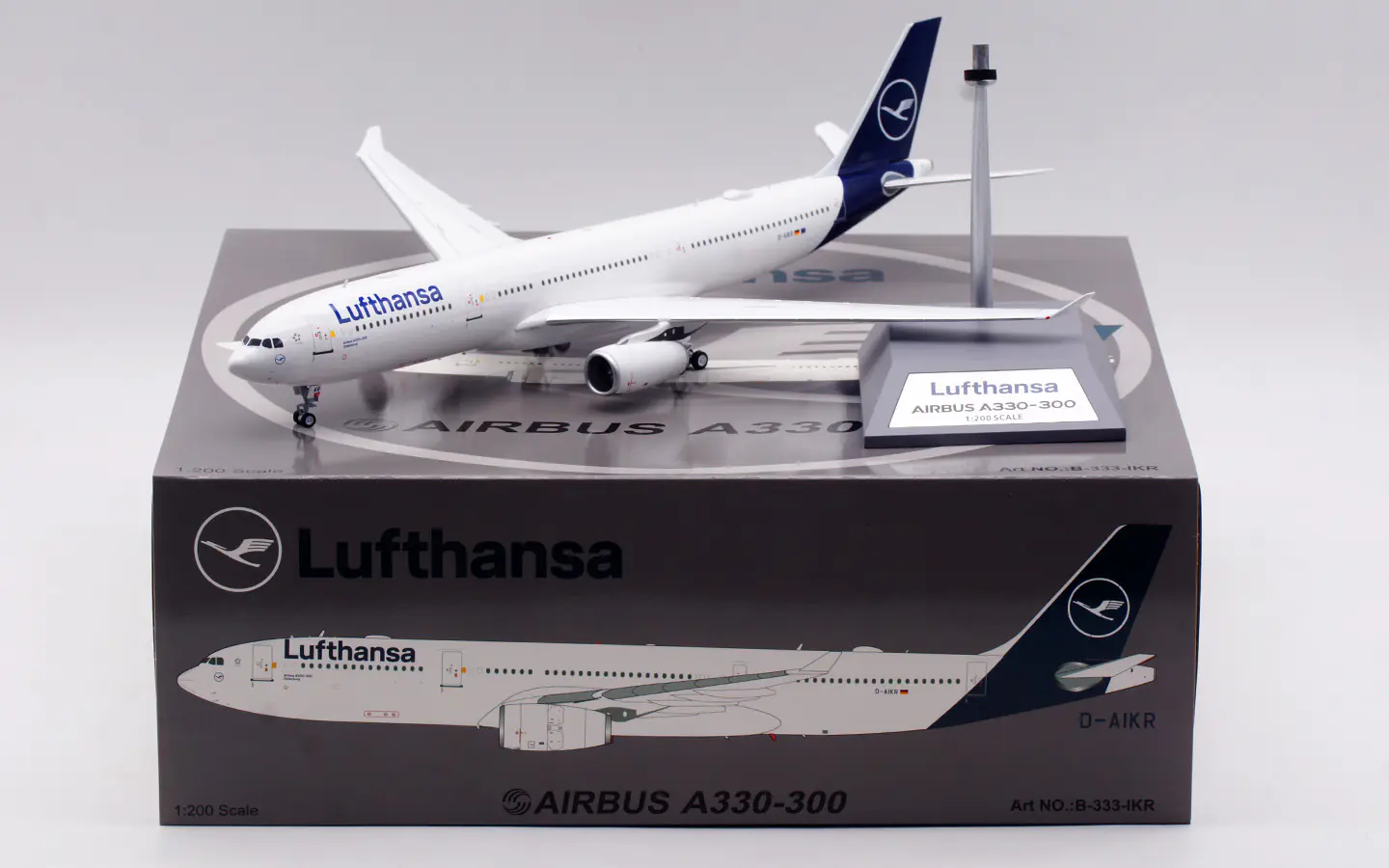 Collectible Diecast Aircraft Model Airbus A330-300 B-333-IKR INFLIGHT 1:200 Lufthansa Reg: D-AIKR