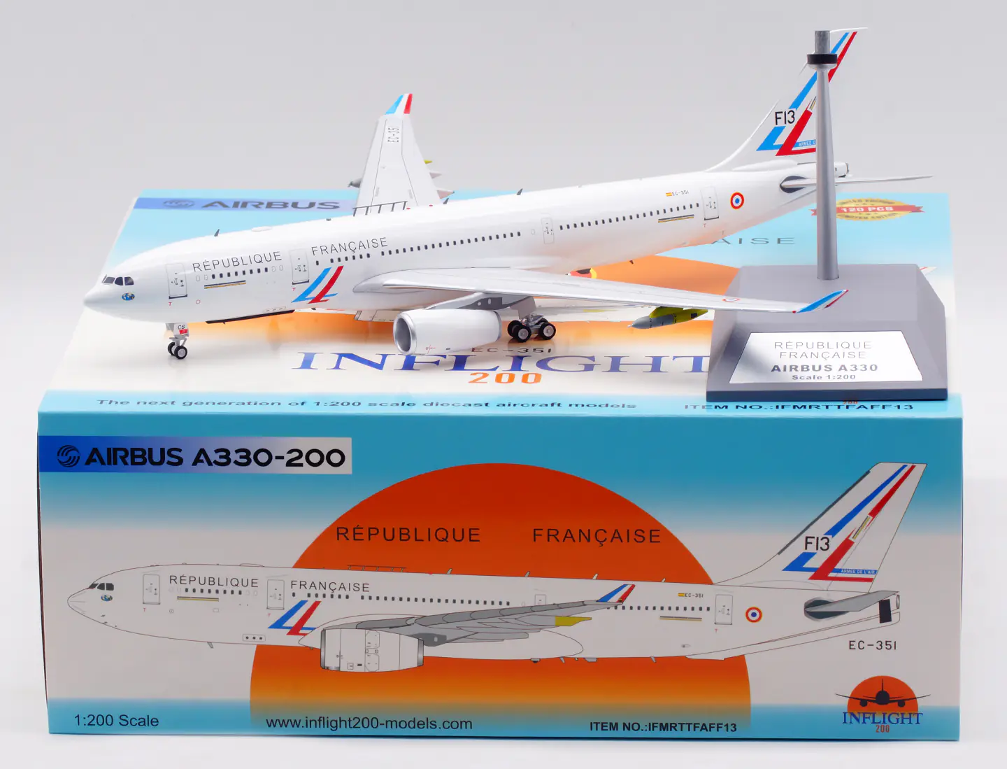 Collectible Diecast Aircraft Model Airbus A330-243MRTT IFMRTTFAFF13 INFLIGHT 1:200 Airbus Military (France - Air Force) Reg: EC-351