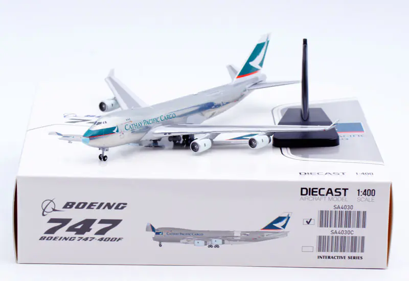 Collectible Diecast Aircraft Model Boeing B747-400F SA4030 JC Wings 1:400 Cathay Pacific Cargo "Polish" Reg: B-HUO