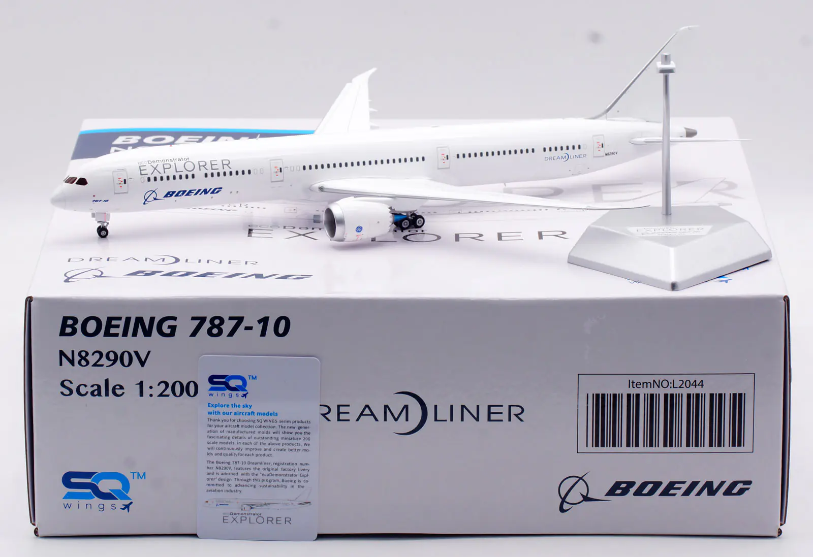 Collectible Diecast Aircraft Model Boeing B787-10 L2044 SQ Wings 1:200 Explorer Reg: N8290V