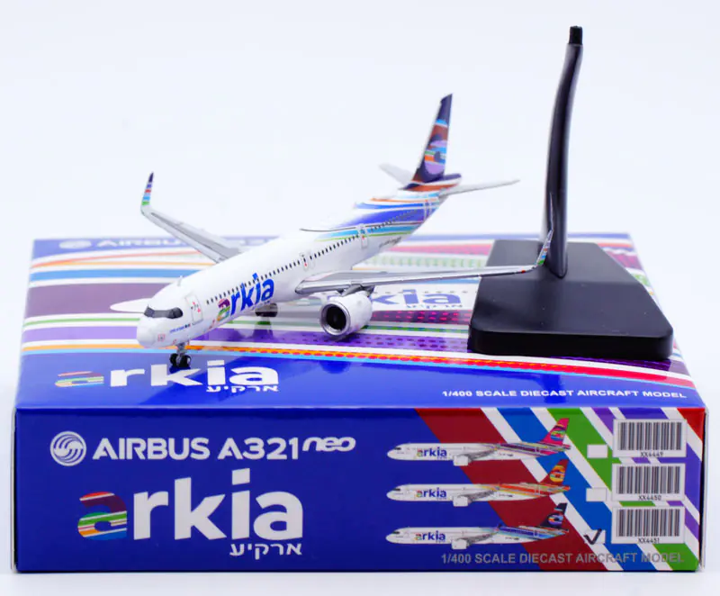 Collectible Diecast Aircraft Model Airbus A321neo XX4451 JC Wings 1:400 Arkia Airlines Reg: 4X-AGN
