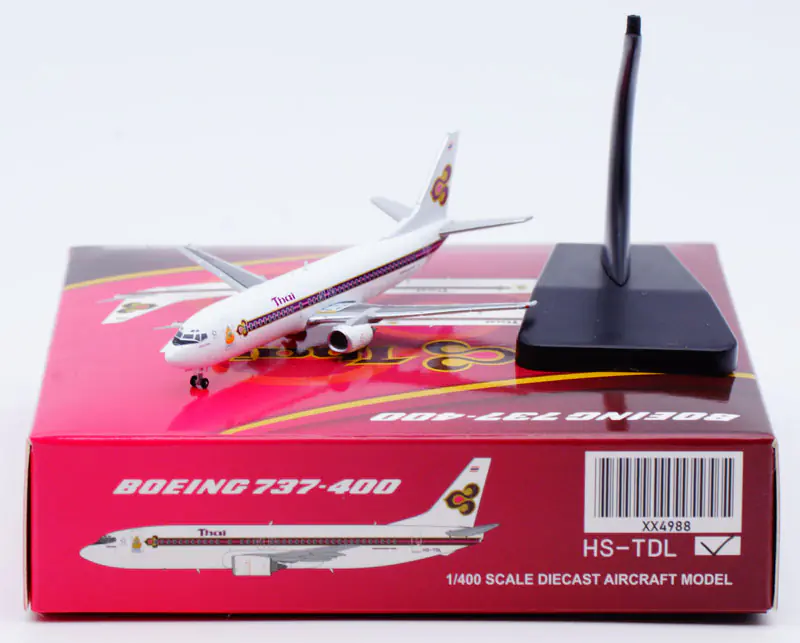 Collectible Diecast Aircraft Model Boeing B737-400 XX4988 JC Wings 1:400 Thai Airways Reg: HS-TDL