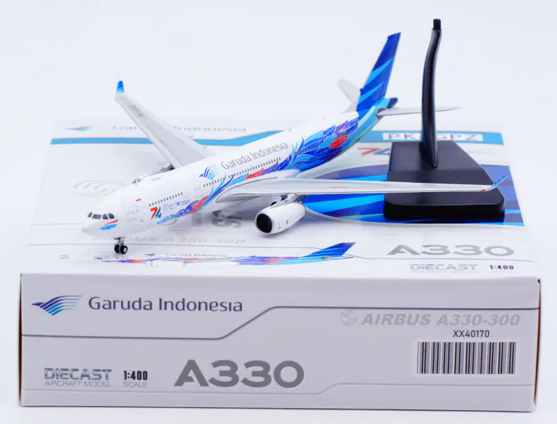 Collectible Diecast Aircraft Model Airbus A330-300 XX40170 JC Wings 1:400 Garuda Indonesia Reg: PK-GPZ