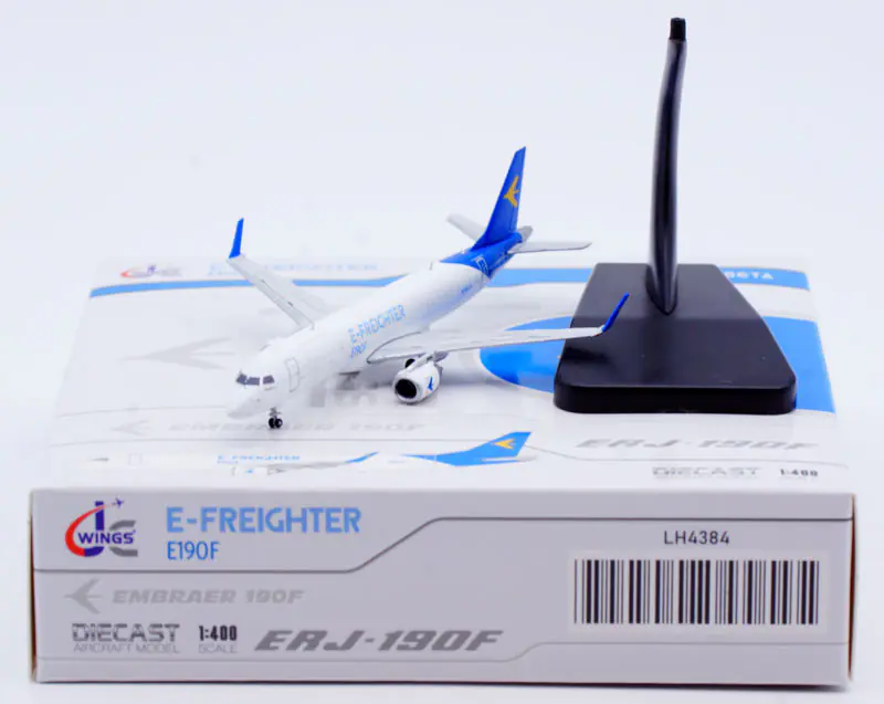 Collectible Diecast Aircraft Model EMBRAER E190 LH4384 JC Wings 1:400E-Freighter Reg: N986TA