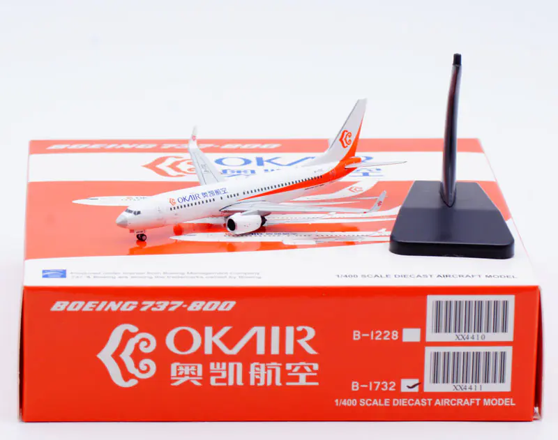 Collectible Diecast Aircraft Model Boeing B737-800 XX4411 JC Wings 1:400 OK Air "Special Nose"  Reg: B-1732