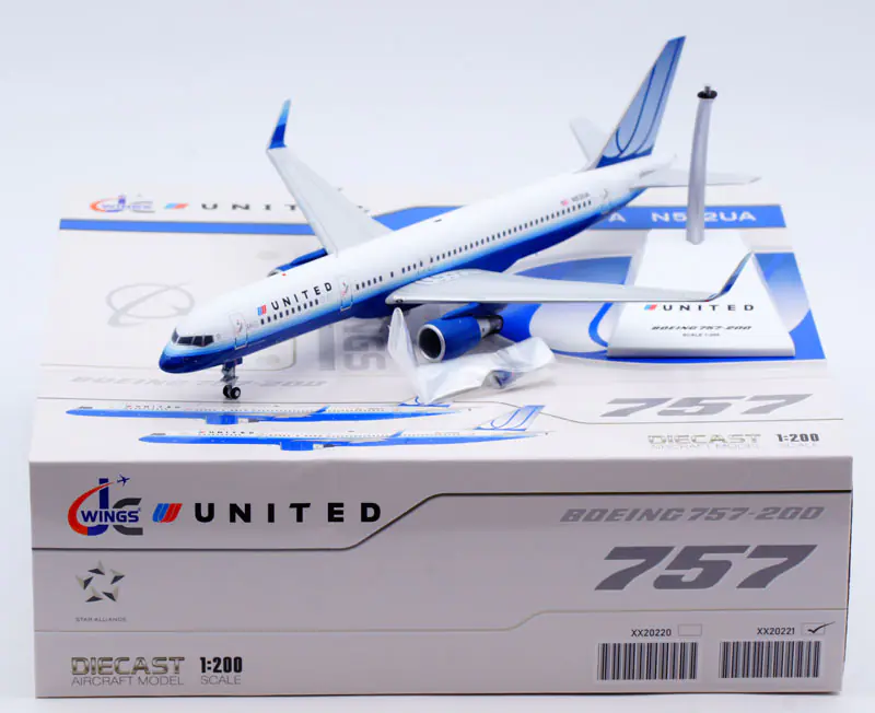 Collectible Diecast Aircraft Model Boeing B757-200 XX20221 JC Wings 1:200 United Airlines Reg: N512UA