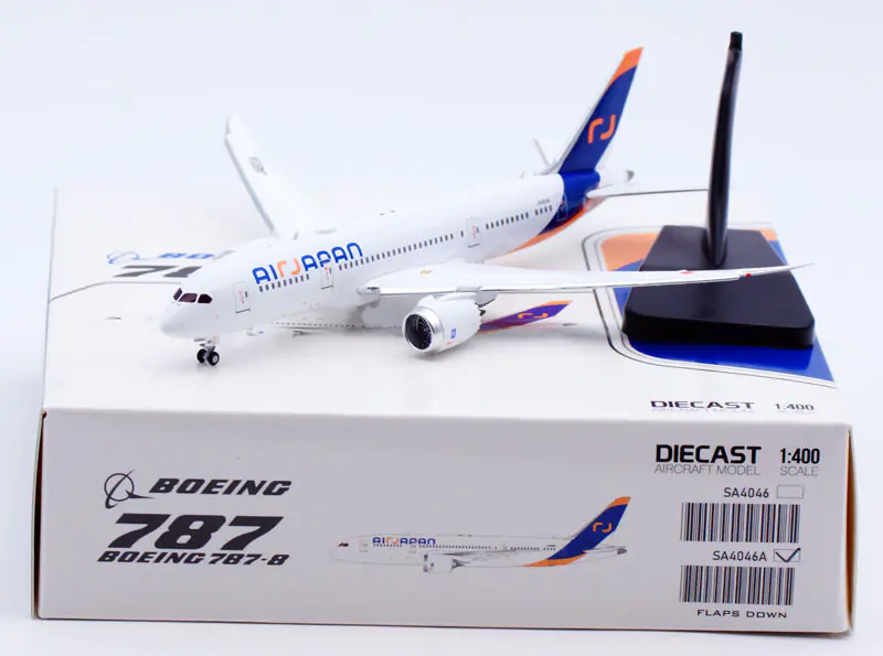 SA4046A Alloy Collectible Plane Gift JC Wings 1:400 Air Japan Boeing B787-8 Diecast Aircraft Jet Model JA801A Flaps Down