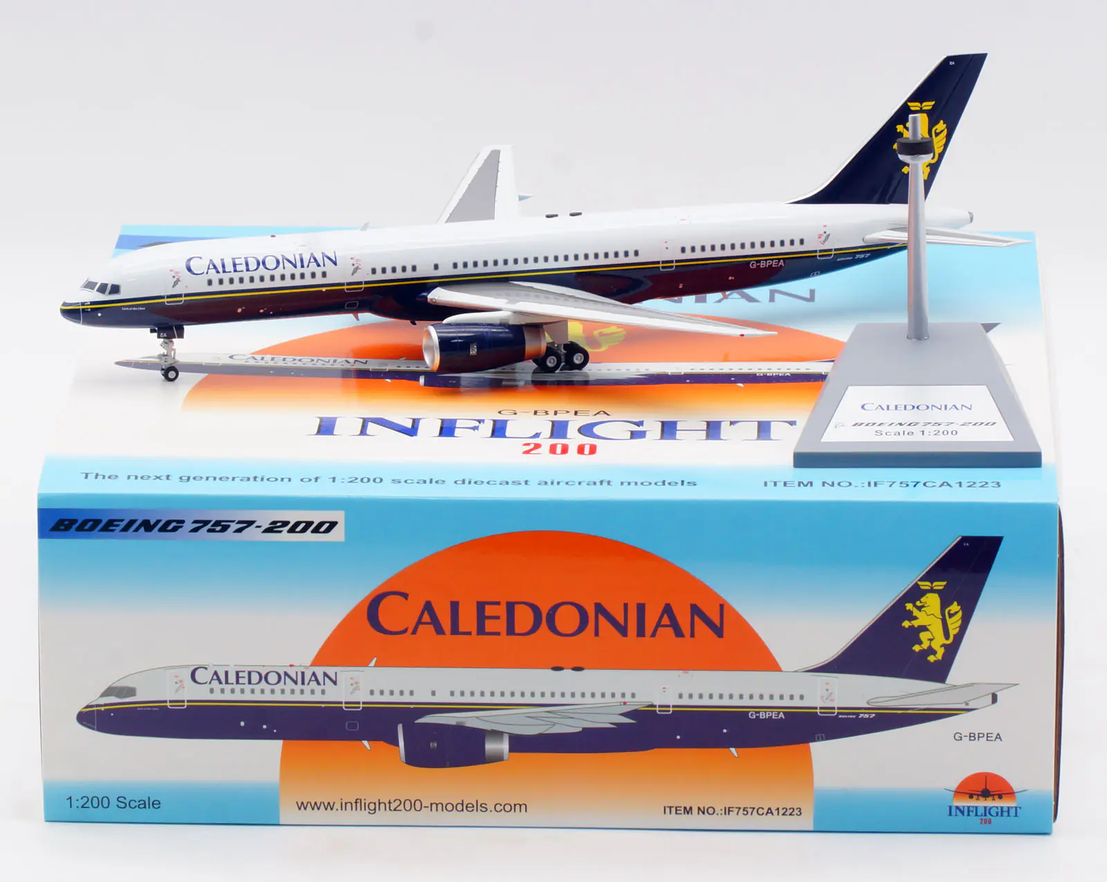 Collectible Diecast Aircraft Model Boeing B757-200 IF757CA1223 INFLIGHT 1:200 Caledonian Airways Reg: G-BPEA