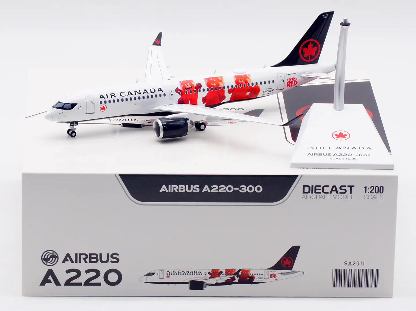 Collectible Diecast Aircraft Model Airbus A220-300 SA2011 JC Wings 1:200 Air Canada Reg: C-GVDP