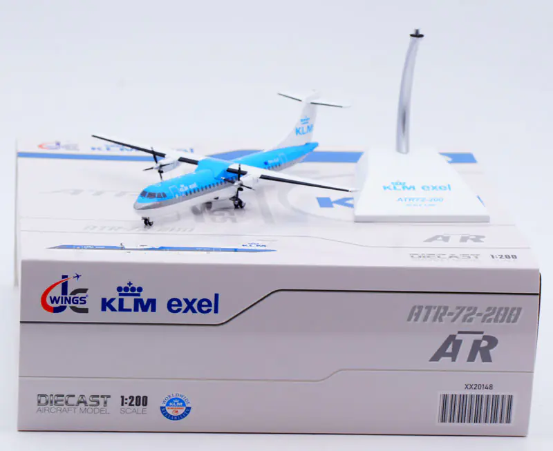 Collectible Diecast Aircraft Model ATR72-200 XX20148 JC Wings 1:200 KLM exel Reg: PH-XLH