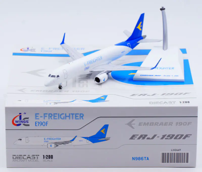 Collectible Diecast Aircraft Model Embraer E190F LH2469 JC Wings 1:200 E-FREICHTER Reg: N986TA