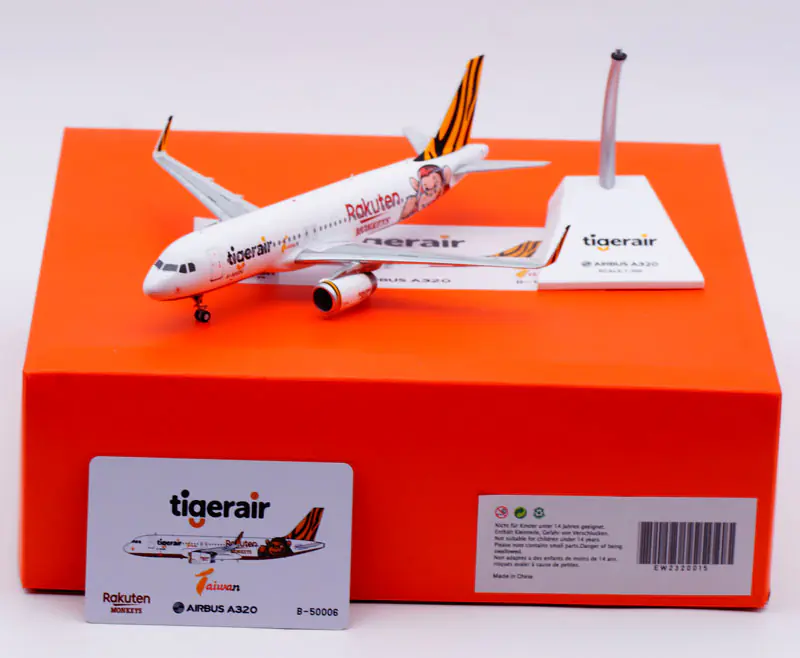 Collectible Diecast Aircraft Model Airbus A320 EW2320015 JC Wings 1:200 Tigerair Taiwan Reg: B-50006