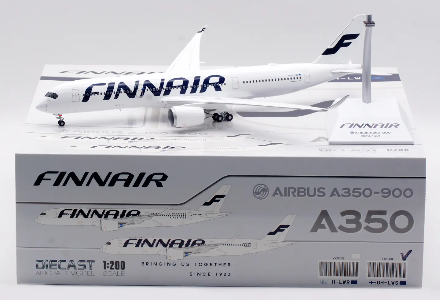 Collectible Diecast Aircraft Model Airbus A350-900XWB XX20410 JC Wings 1:200 Finnair Reg: OH-LWS